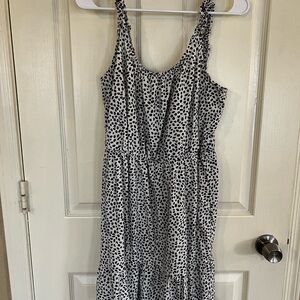 Banana Republic Monochrome Patterned Dress Cotton/Rayon Blend